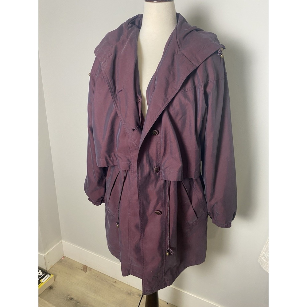 VTG 90's Macintosh Women's Deep Red Jacket Coat Trench coat M Removable Insert